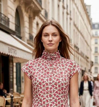 Cargar imagen en el visor de la galería, Blusa Gasa Estampada Cuello Alto