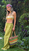 Cargar imagen en el visor de la galería, BIKINI ALGODON STRAPLESS AMARILLO RAYAS SUAVES