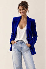 Cargar imagen en el visor de la galería, Blazer Terciopelo Largo Azul Rey