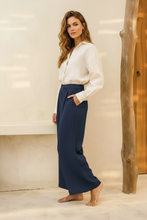 Cargar imagen en el visor de la galería, PANTALON LINO AZUL MARINO