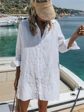 Cargar imagen en el visor de la galería, BLUSON LINO MANGA 3/4