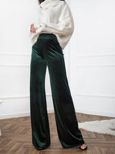 Cargar imagen en el visor de la galería, PANTALON TERCIOPELO VERDE ESMERALDA