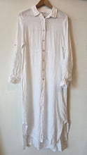Cargar imagen en el visor de la galería, VESTIDO BLUSON LINO LARGO CON BOTONES