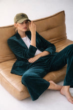 Cargar imagen en el visor de la galería, Pantalon Terciopelo Azul Turquesa