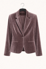 Cargar imagen en el visor de la galería, Blazer Terciopelo Gris Taupe