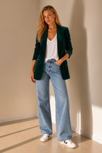 Cargar imagen en el visor de la galería, Blazer Terciopelo Largo Verde Esmeralda