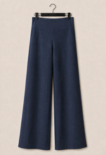 Cargar imagen en el visor de la galería, Pantalon Lino Pretina Lisa Azul Marino