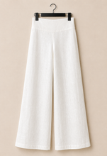 Cargar imagen en el visor de la galería, Pantalon Lino Pretina Lisa Blanco