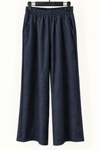 Cargar imagen en el visor de la galería, Pantalón de Lino Pretina Elasticada Azul Marino