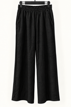 Cargar imagen en el visor de la galería, Pantalón de Lino Pretina Elasticada Negro