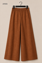 Cargar imagen en el visor de la galería, Pantalon Lino Pretina Lisa Camel Tierra