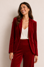 Cargar imagen en el visor de la galería, Blazer Terciopelo Rojo Italiano