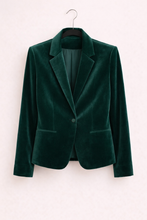 Cargar imagen en el visor de la galería, Blazer Terciopelo Verde Esmeralda