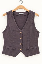 Cargar imagen en el visor de la galería, Gilet de lino Made in Italy color ciruela