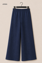 Cargar imagen en el visor de la galería, Vista de atrás — Pantalon Lino Pretina Lisa Azul Marino