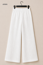 Cargar imagen en el visor de la galería, Vista de atrás — Pantalon Lino Pretina Lisa Blanco
