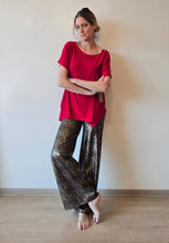 Cargar imagen en el visor de la galería, look fiesta pantalon animal print dorado