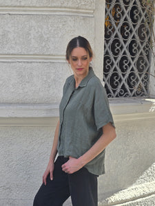 BLUSA LINO MANGA CORTA