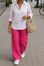 Cargar imagen en el visor de la galería, PANTALON LINO FUCSIA
