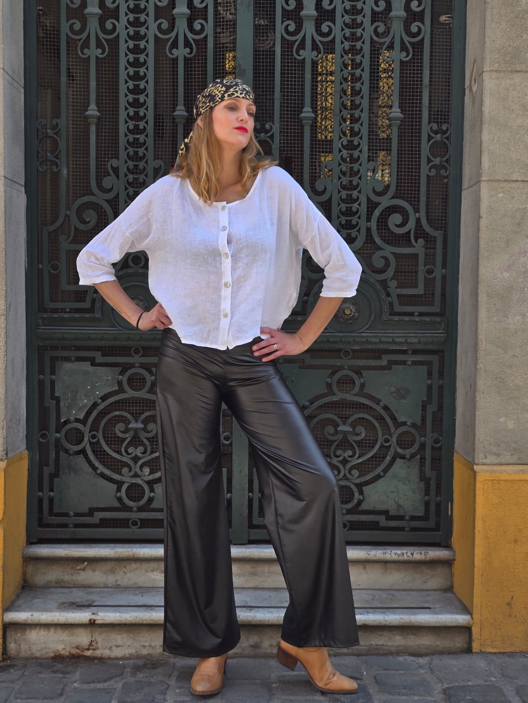 PANTALON CUERINA NEGRO