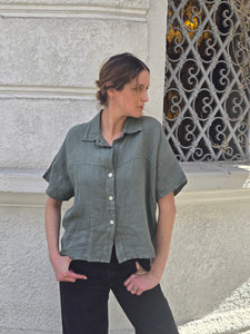 BLUSA LINO MANGA CORTA