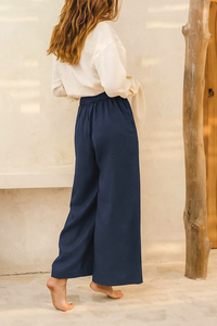 PANTALON LINO AZUL MARINO