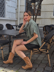 BLUSA LINO MANGA CORTA