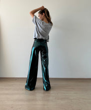 Cargar imagen en el visor de la galería, PANTALON SOFIA VERDE METALIZADO
