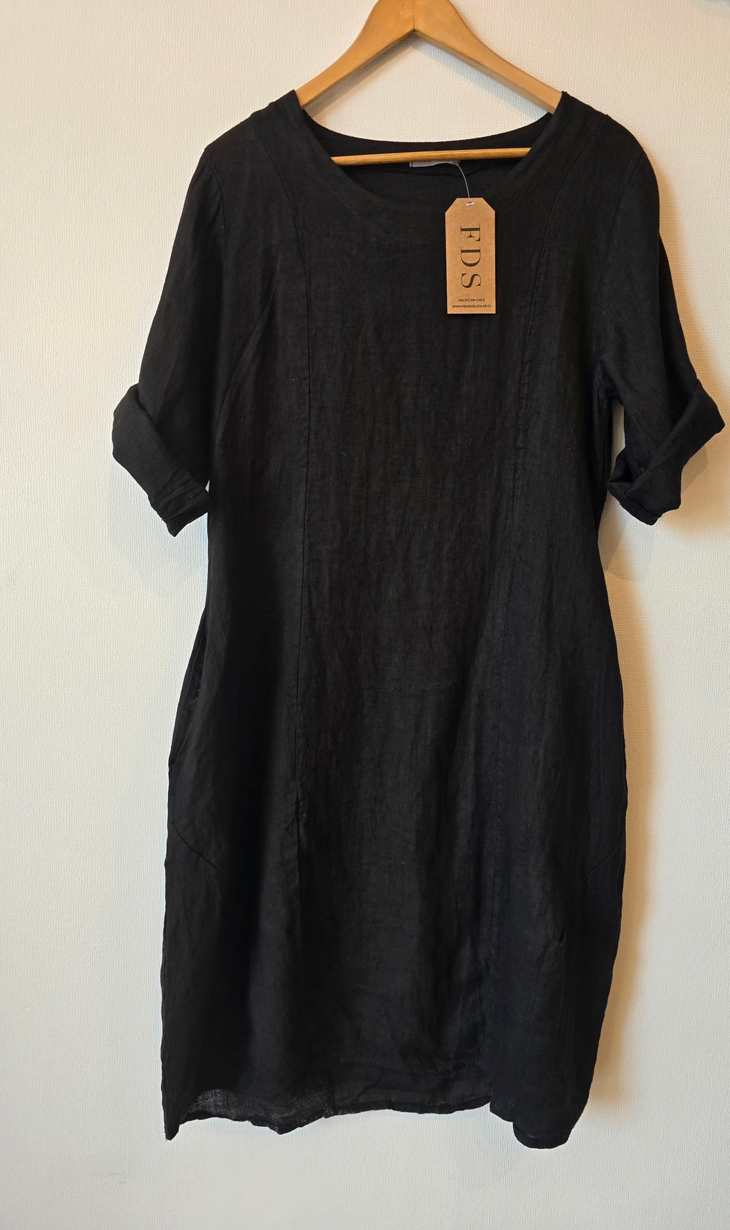 VESTIDO LINO SUELTO CON MANGAS 3/4