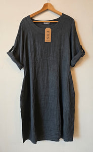 VESTIDO LINO SUELTO CON MANGAS 3/4