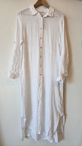 VESTIDO LINO LARGO CON BOTONES