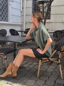 BLUSA LINO MANGA CORTA