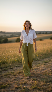 PANTALON LINO PISTACHO