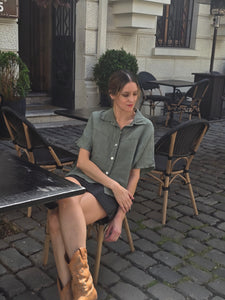 BLUSA LINO MANGA CORTA