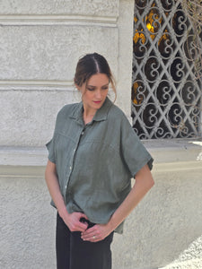BLUSA LINO MANGA CORTA
