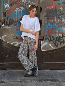 PANTALON ALGODON ANIMAL PRINT BLANCO