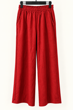 Cargar imagen en el visor de la galería, Pantalón de Lino Pretina Elasticada Rojo

