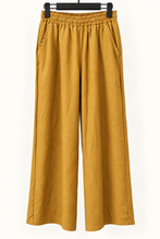 Cargar imagen en el visor de la galería, Pantalón de Lino Pretina Elasticada Mostaza
