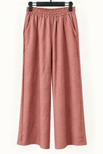 Cargar imagen en el visor de la galería, Pantalón de Lino Pretina Elasticada Palo de Rosa
