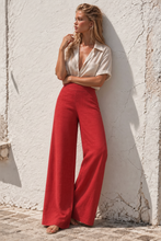 Cargar imagen en el visor de la galería, Pantalón Lino Pretina Lisa Rojo

