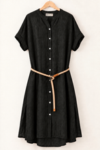 Cargar imagen en el visor de la galería, Vestido de Lino a Rayas Mujer – Fran del Solar, vista 2
