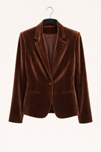 Cargar imagen en el visor de la galería, Blazer Terciopelo Café
