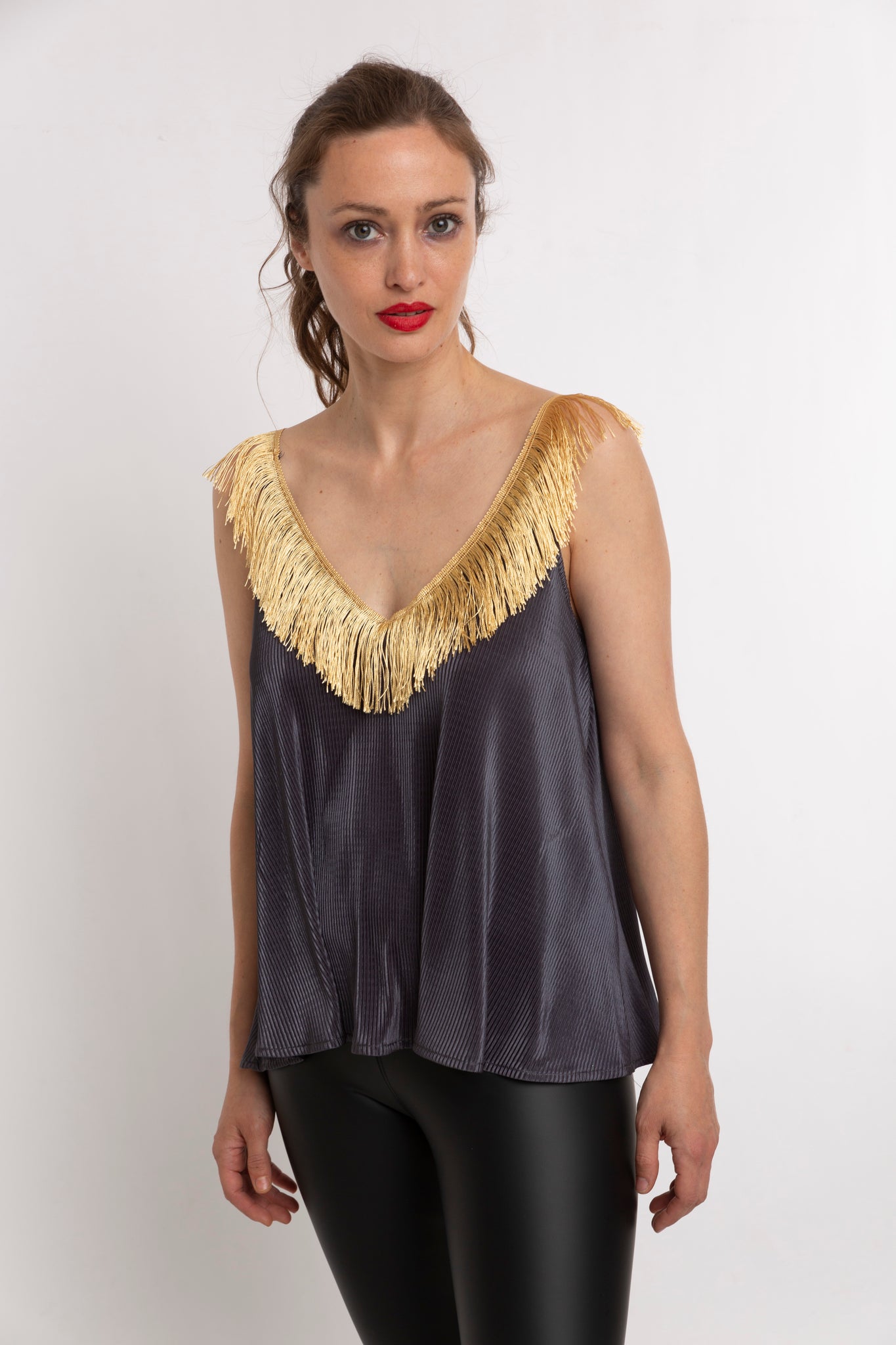 Poleras con 2025 flecos para mujer