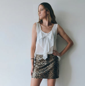 FALDA CORTA CUERINA ANIMAL PRINT