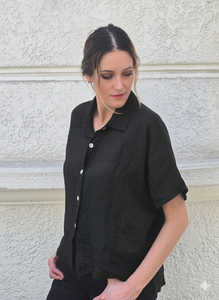 BLUSA LINO MANGA CORTA