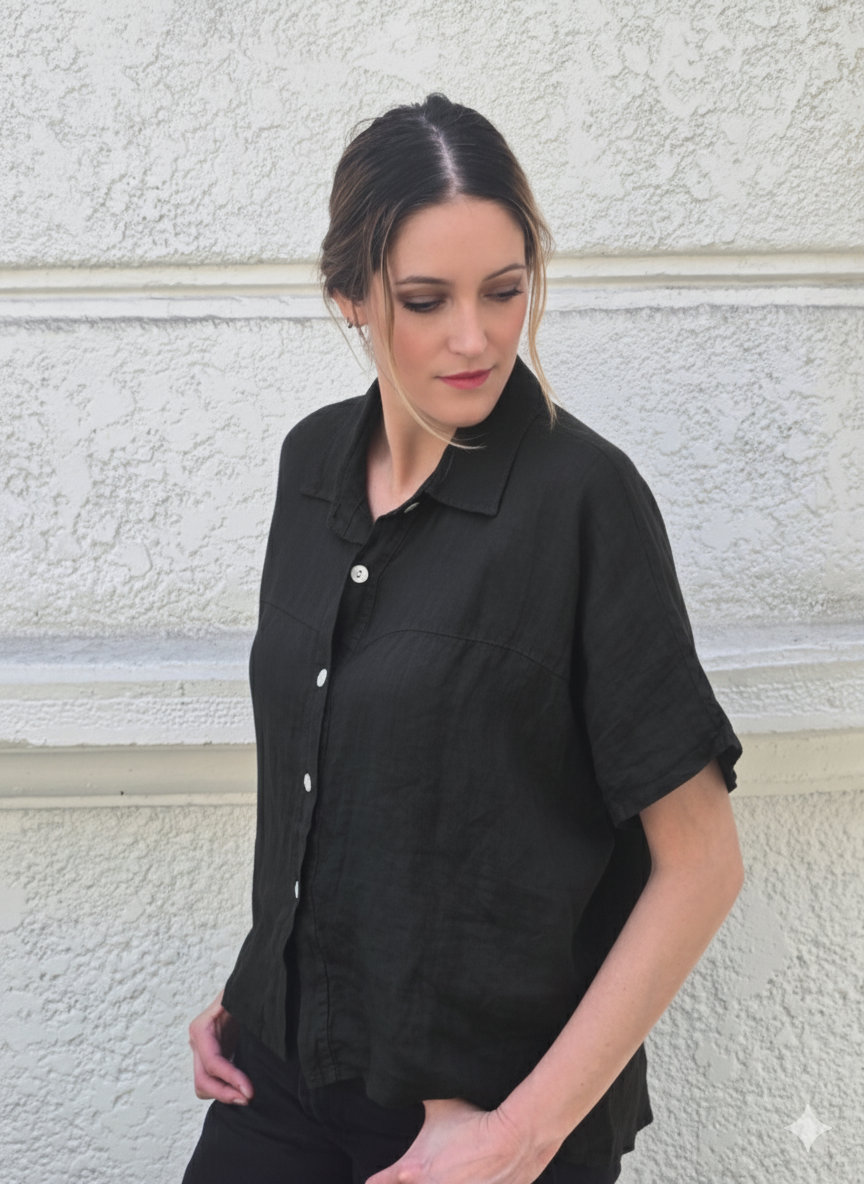 BLUSA LINO MANGA CORTA
