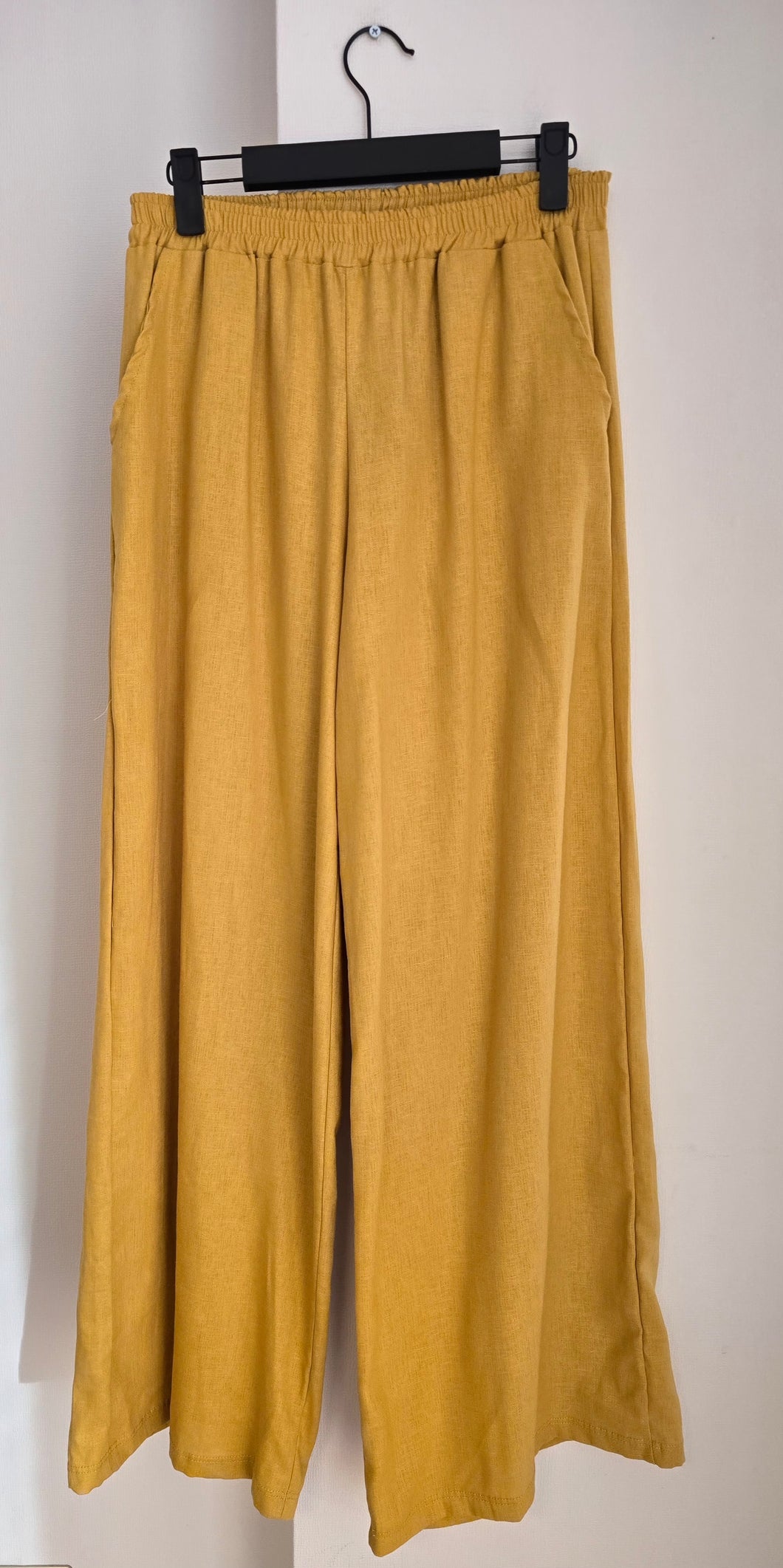 PANTALON LINO MOSTAZA
