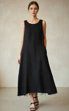 Cargar imagen en el visor de la galería, VESTIDO LINO LARGO SIN MANGAS
