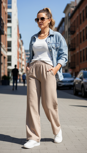 PANTALON LINO BEIGE