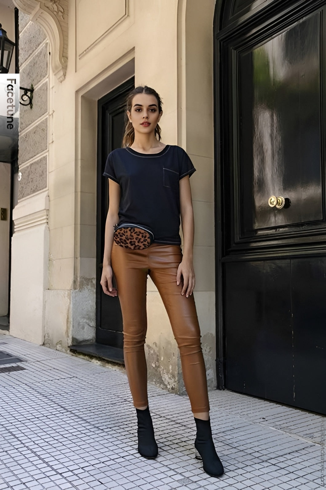 LEGGING CUERINA FORRADA CAMEL
